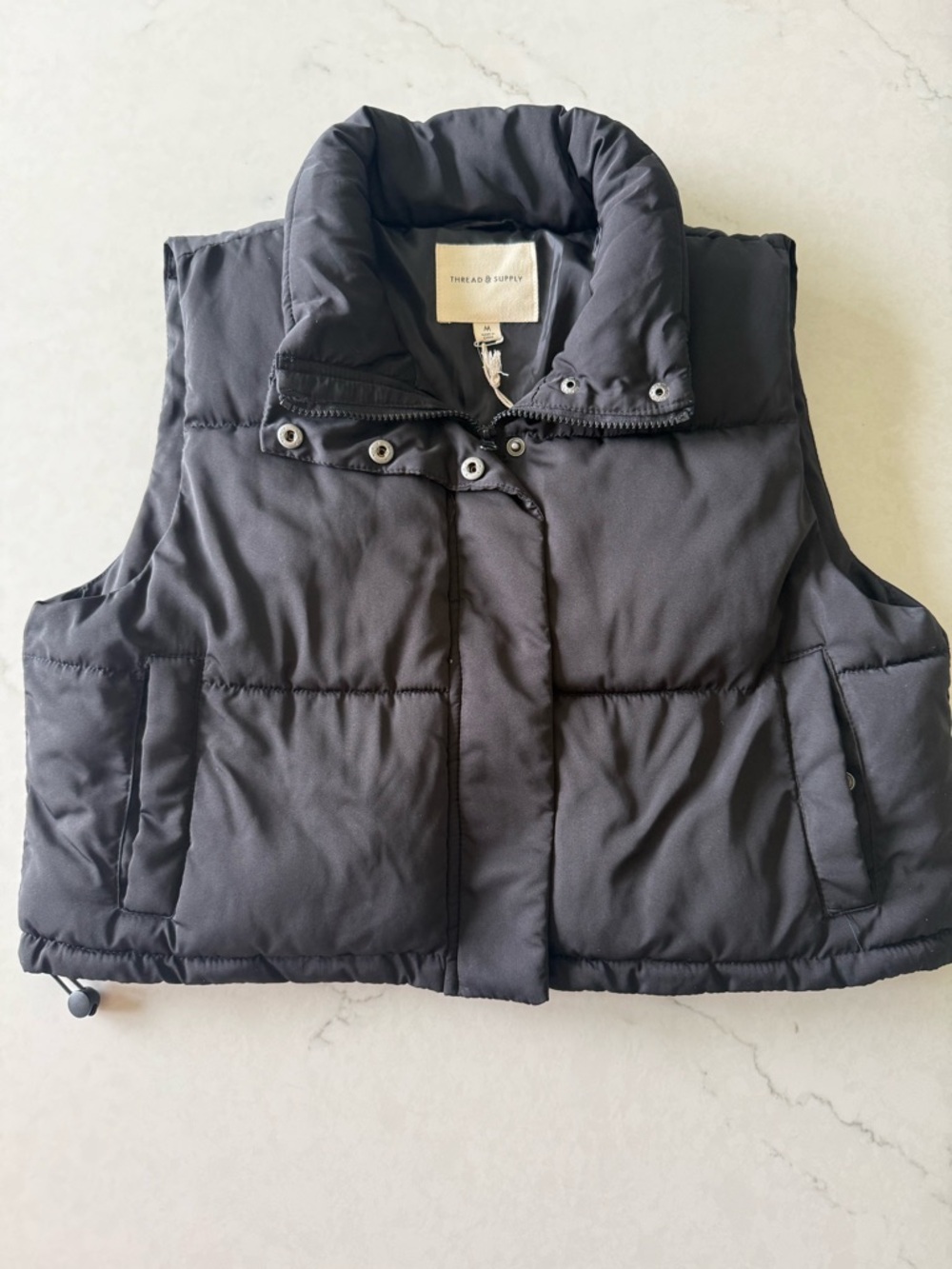 Thread & Supply Black Quilted Puffer Vest